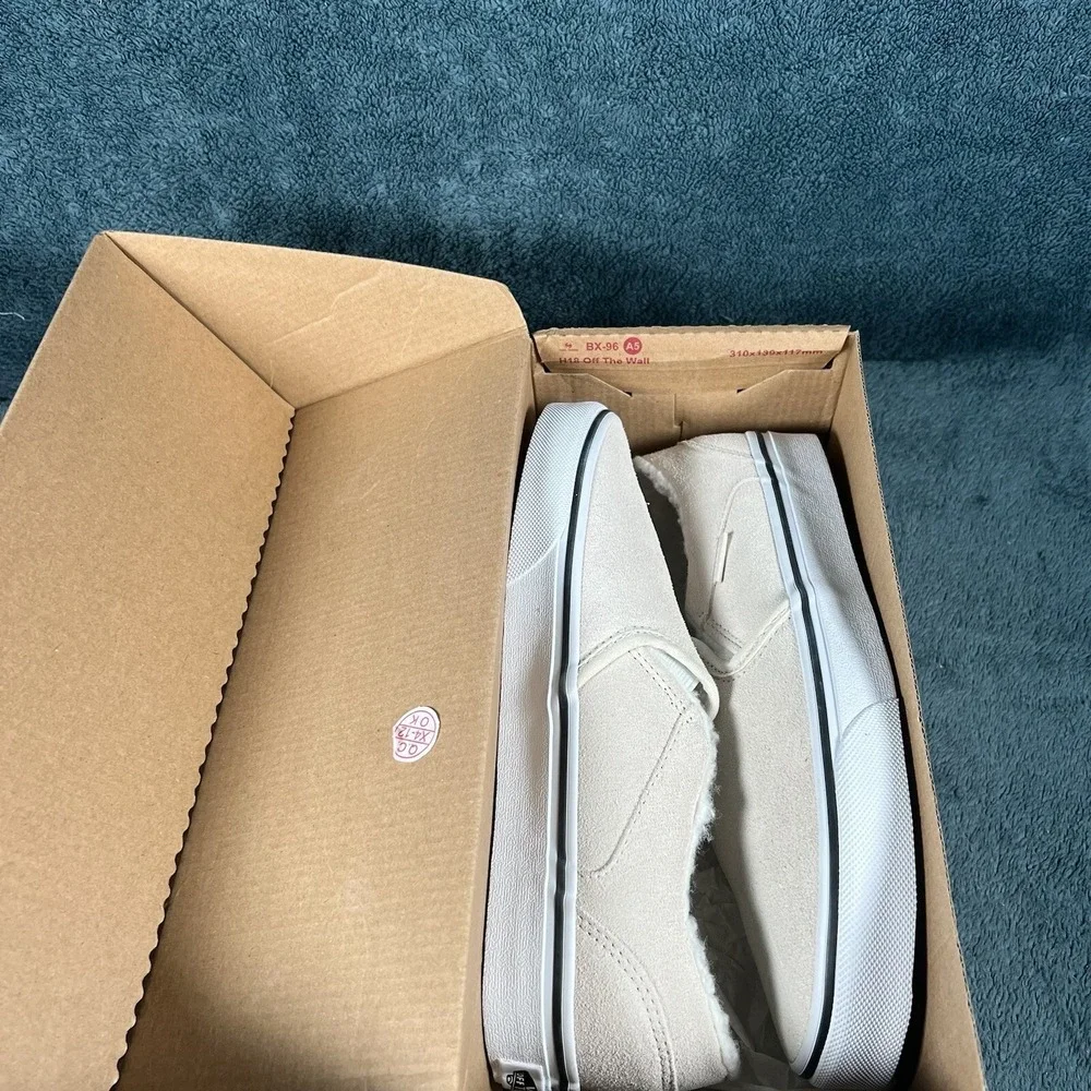 Vans Asher Slip On‎ Shoes Women's Size 6 Suede Sherpa Desert Taupe Sneakers